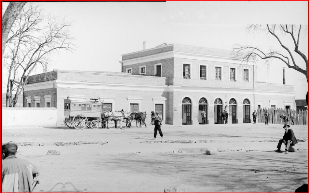 Antigua estación de ferrocarril de Toledo el 4 de marzo de 1914. © Archivo Histórico Ferroviario del Museo del Ferrocarril de Madrid.