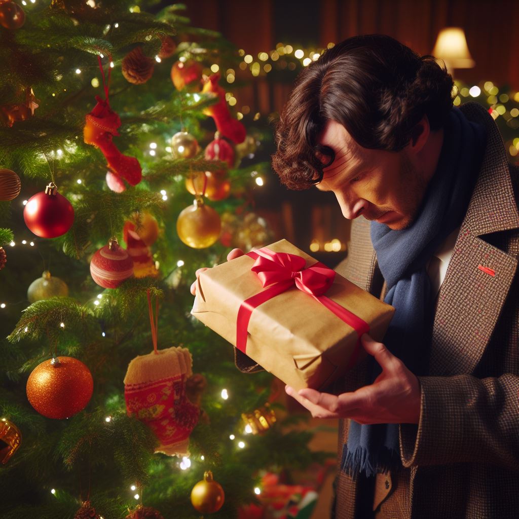 Sherlock Holmes averiguando que le trajeron los Reyes por Navidad