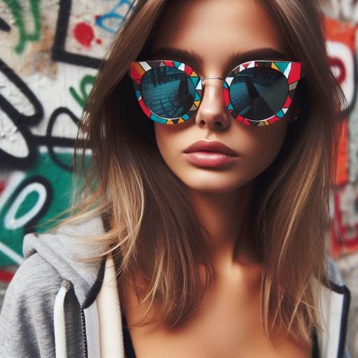 una chica con gafas de sol // Copilot designer