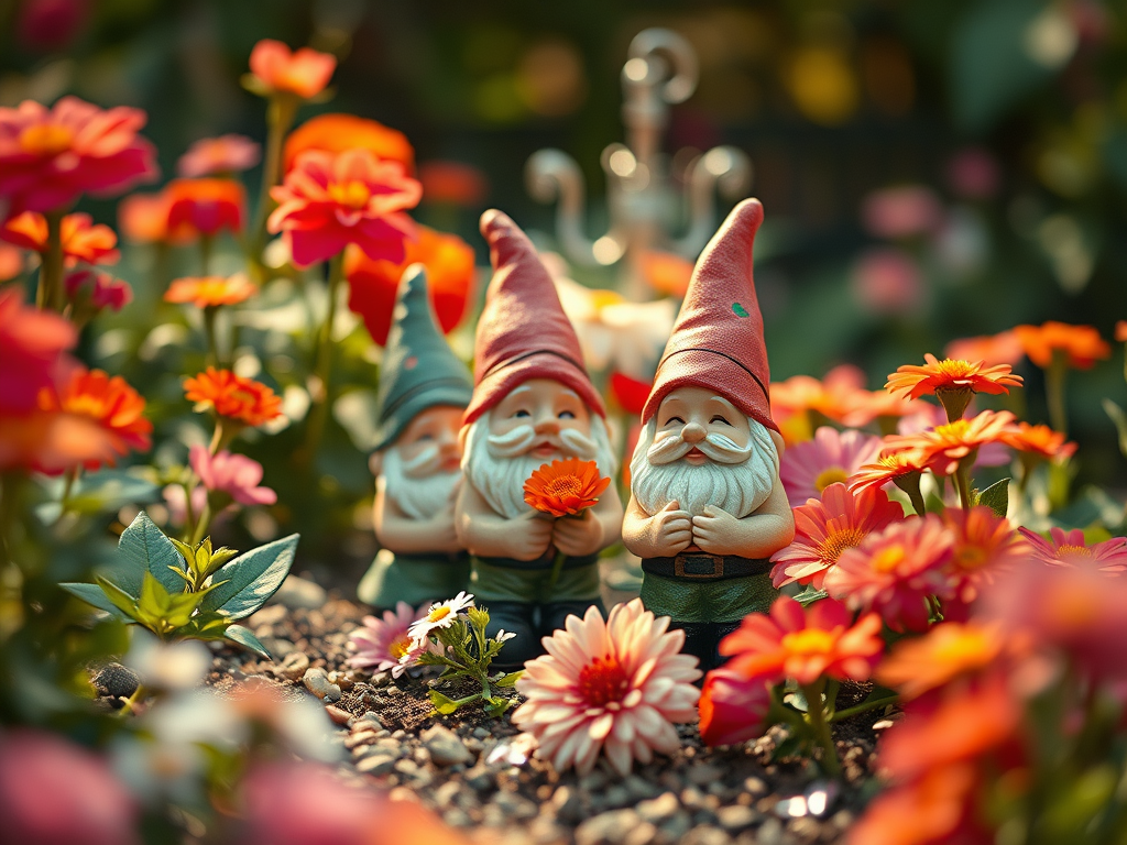 jardín con enanos